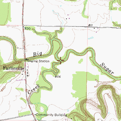 Topographic Map of Turkey Creek, KS