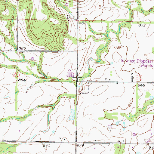 Topographic Map of Mound Valley School, KS