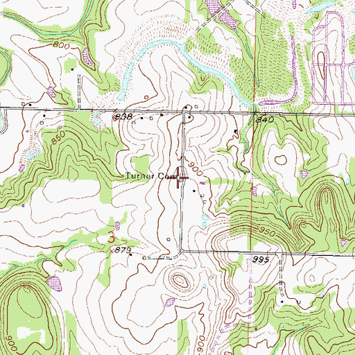 Topographic Map of Turner Cemetery, KS