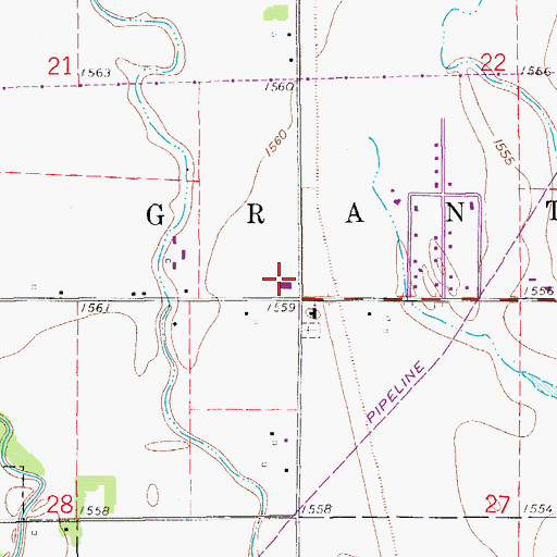 Topographic Map of Mitchell Elementary School, KS