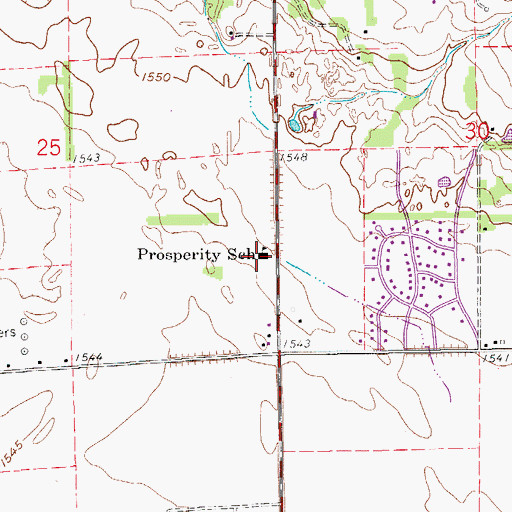Topographic Map of Prosperity Elementary School, KS