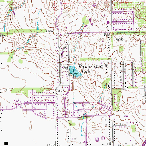 Topographic Map of Panorama Lake, KS