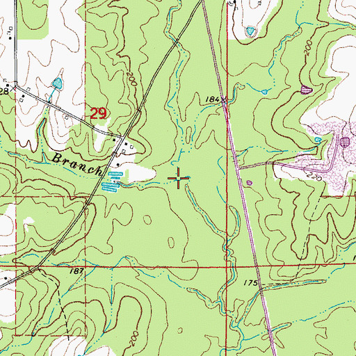 Topographic Map of Claret Branch, AR