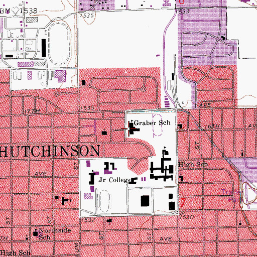 Topographic Map of Graber Elementary School, KS