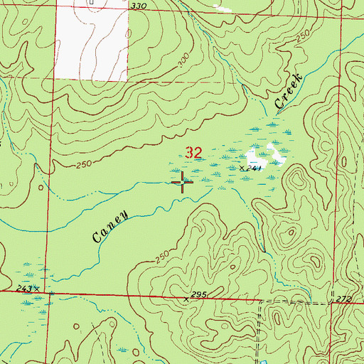 Topographic Map of Clark Branch, AR