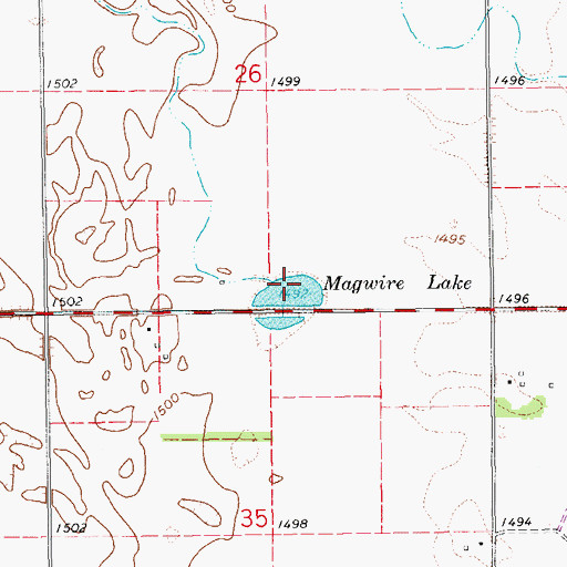 Topographic Map of Magwire Lake, KS