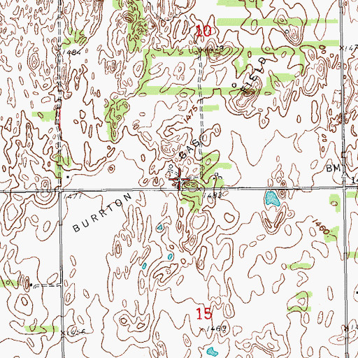 Topographic Map of Burrton Gas Field, KS