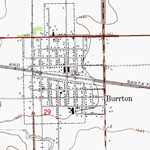 Topographic Map of Burrton, KS