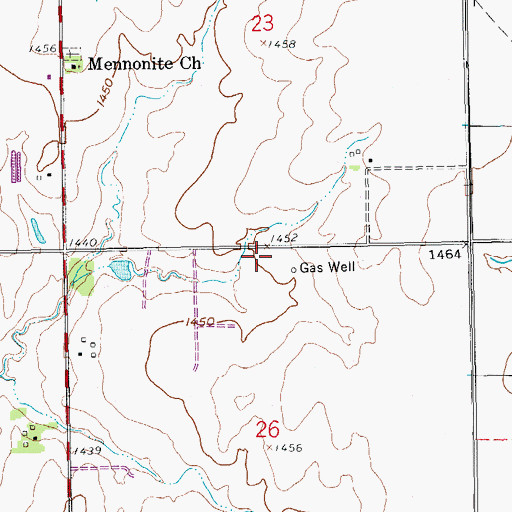 Topographic Map of Garden Valley School (historical), KS