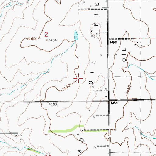 Topographic Map of Halstead Oil Field, KS