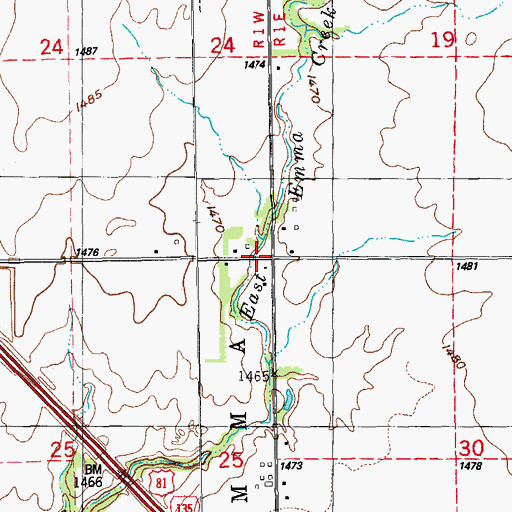 Topographic Map of East Emmett Church, KS