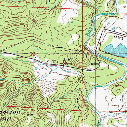 Topographic Map of Clark Cemetery, AR