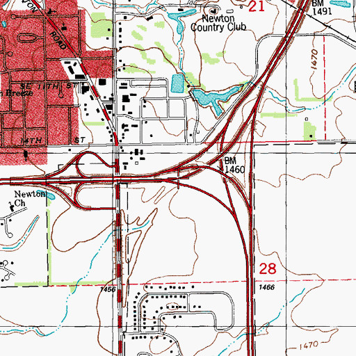 Topographic Map of Eightyone Airport (historical), KS