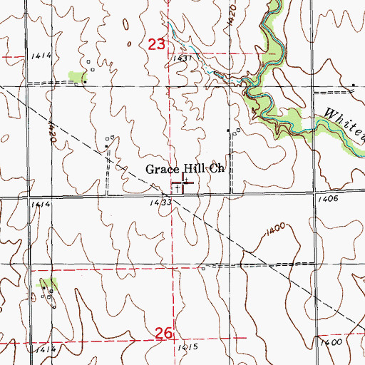 Topographic Map of Grace Hill Mennonite Church, KS