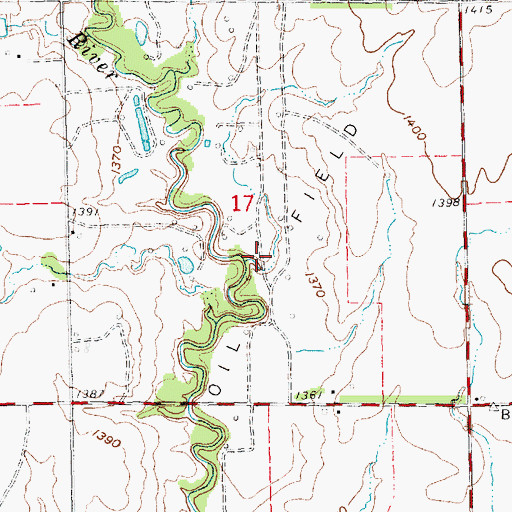 Topographic Map of Elbing Oil Field, KS