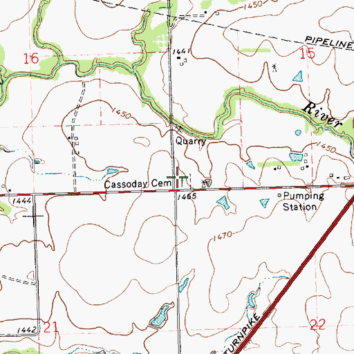 Topographic Map of Cassoday Cemetery, KS