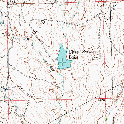 Topographic Map of Cities Service Lake, KS