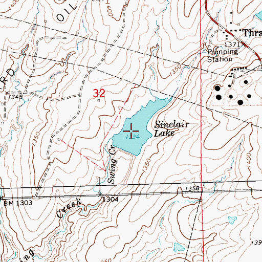 Topographic Map of Sinclair Lake, KS