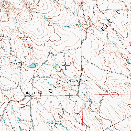 Topographic Map of Teter Oil Field, KS