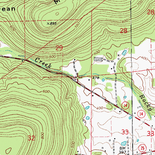 Topographic Map of Clark Hollow, AR