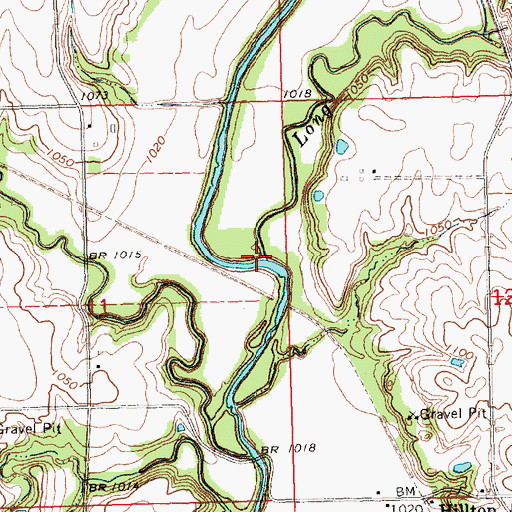 Topographic Map of Long Creek, KS
