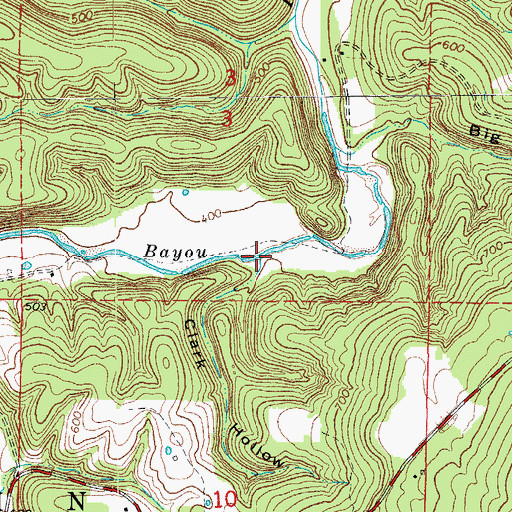 Topographic Map of Clark Hollow, AR