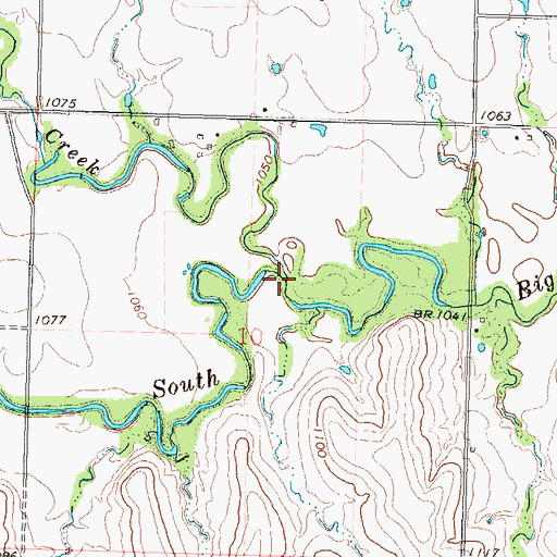 Topographic Map of Dinner Creek, KS