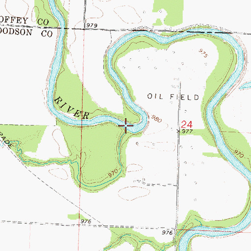 Topographic Map of Rock Creek, KS