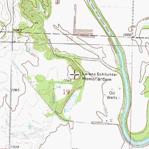 Topographic Map of Lorenz Schlichter Memorial Cemetery, KS