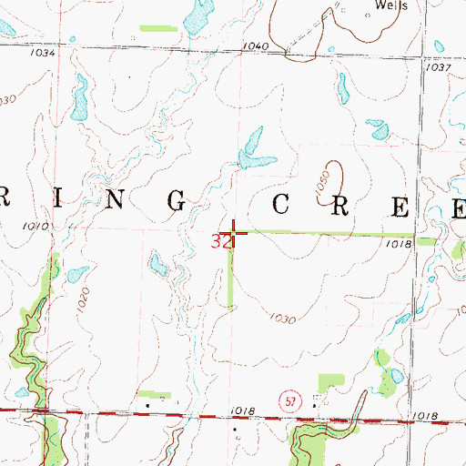 Topographic Map of Township of Spring Creek, KS