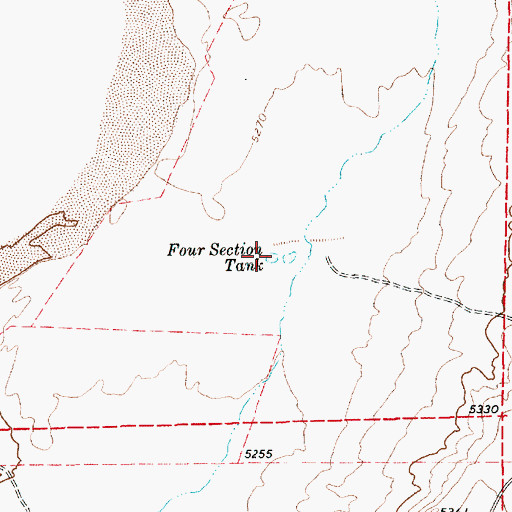 Topographic Map of Four Section Tank, AZ