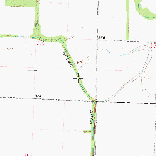Topographic Map of Spogie Ditch, KS