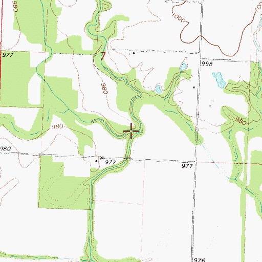 Topographic Map of Loss Creek, KS