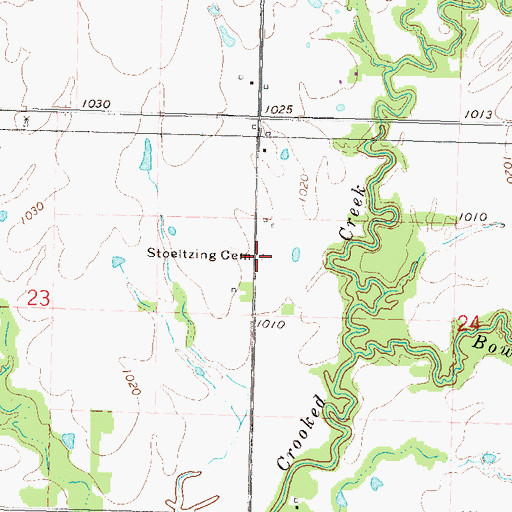 Topographic Map of Stoeltzing Cemetery, KS