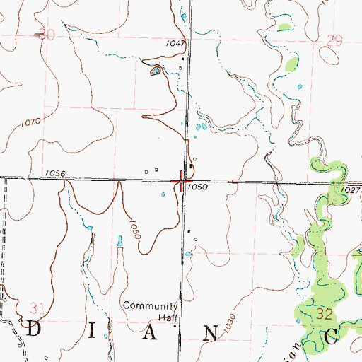 Topographic Map of Township of Indian Creek, KS