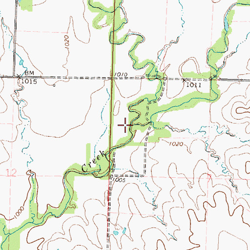 Topographic Map of Little Indian Creek, KS