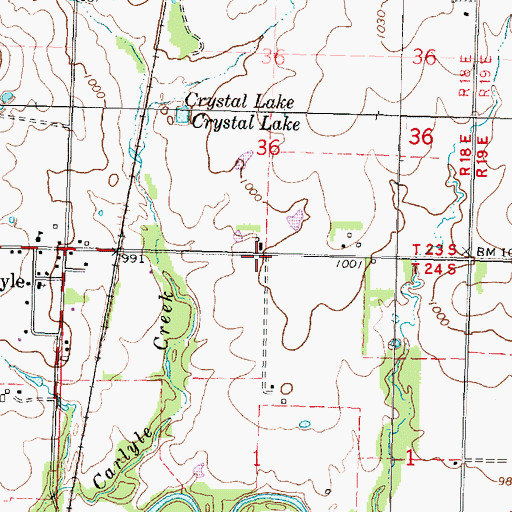 Topographic Map of Township of Carlyle, KS