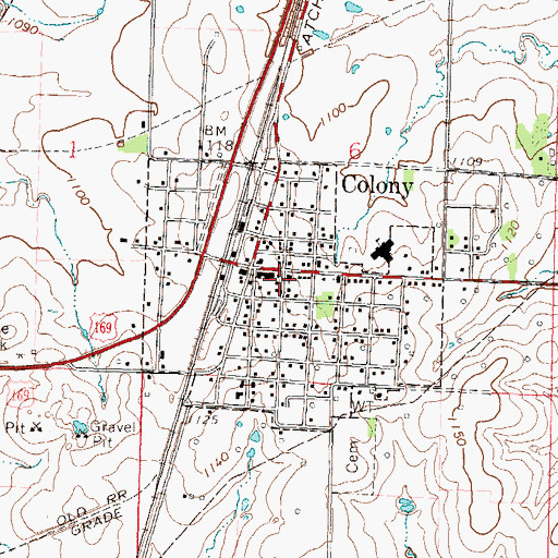Topographic Map of Colony, KS