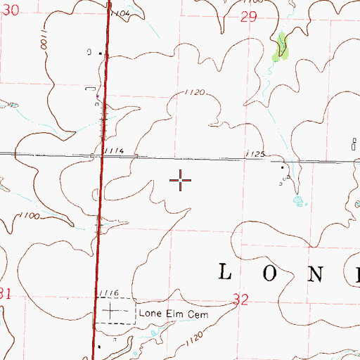 Topographic Map of Township of Lone Elm, KS