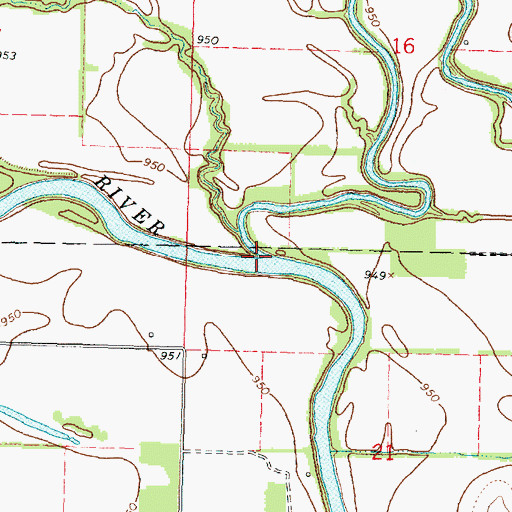 Topographic Map of Deer Creek, KS