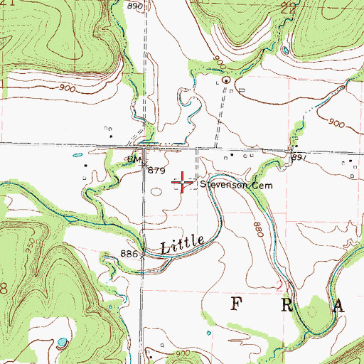 Topographic Map of Stevenson Cemetery, KS