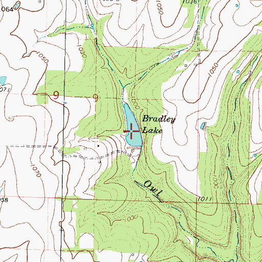 Topographic Map of Bradley Lake, KS