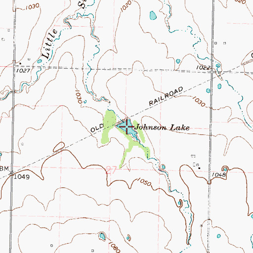 Topographic Map of Johnson Lake, KS