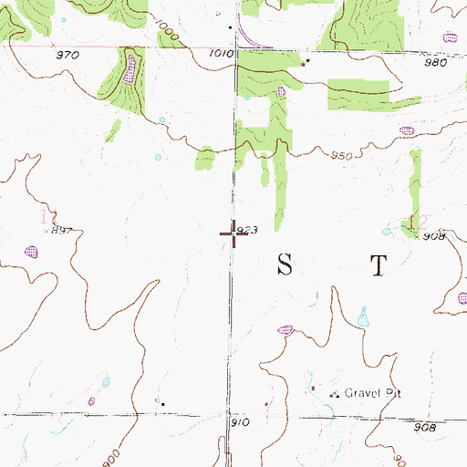 Topographic Map of Township of Stanton, KS