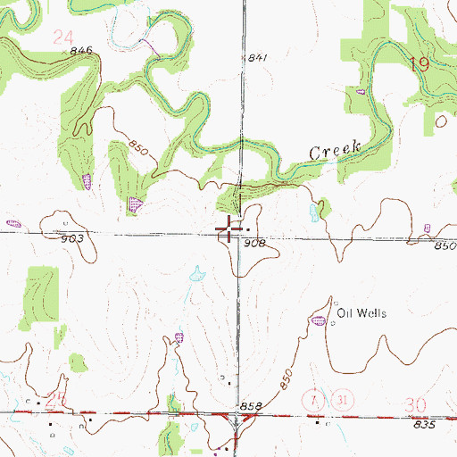 Topographic Map of White School, KS