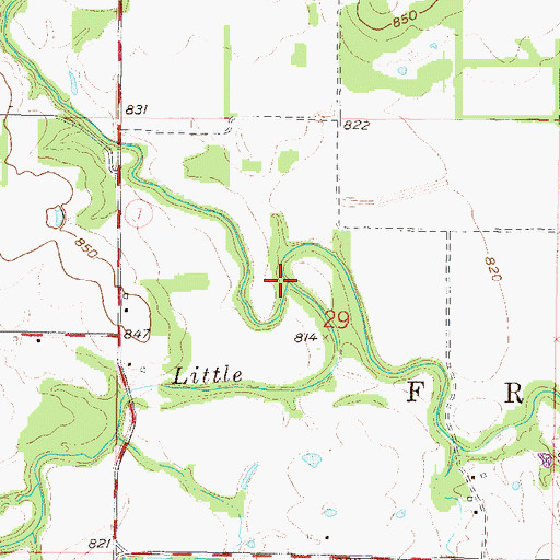 Topographic Map of Lost Creek, KS