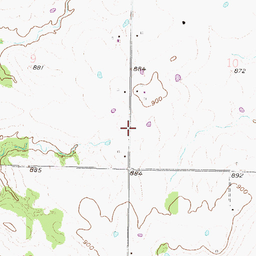 Topographic Map of Pleasant Valley School, KS