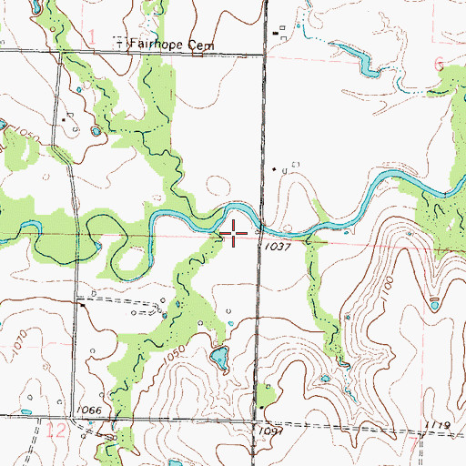 Topographic Map of Elk Creek Cemetery, KS