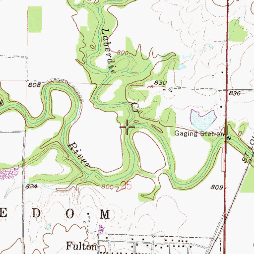 Topographic Map of Laberdie Creek, KS