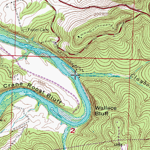 Topographic Map of Clayborn Creek, AR